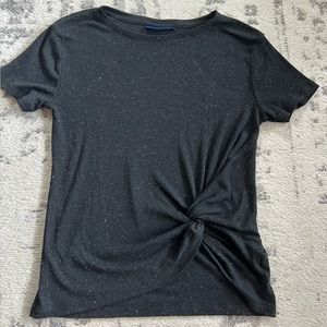 Women’s Apt. 9 short sleeve, twisted top. Black with white speckles size medium